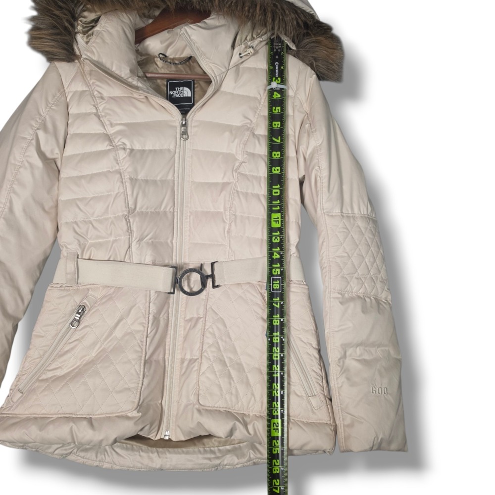 The North Face 600 Goose Down Belted Faux Fur Hood Puffer Jacket Womens Med A64M - Picture 10 of 10